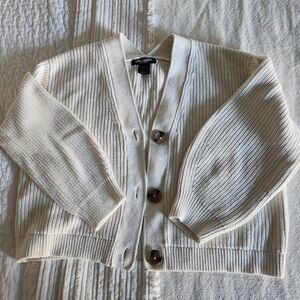 Elegant Cream Button-Up Cardigan